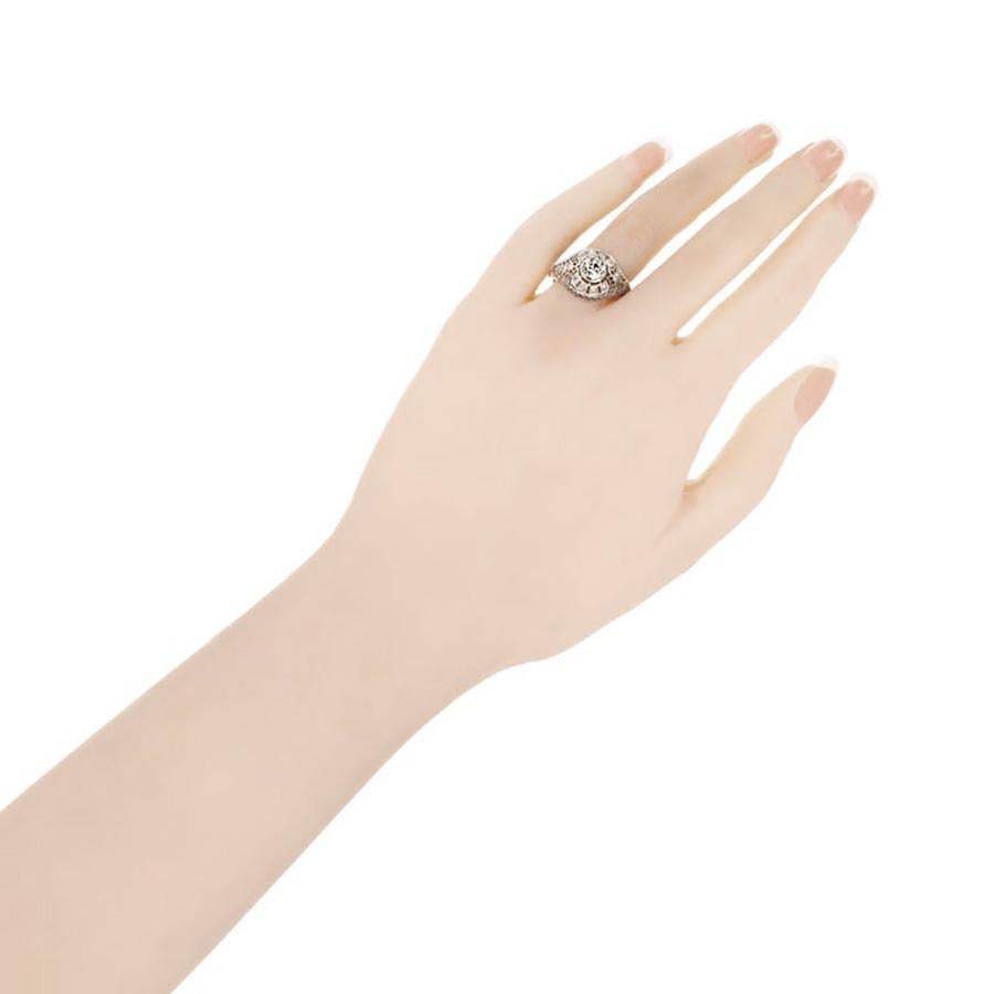 Platin-Verlobungsring mit GIA-zertifiziertem edwardianischem Diamanten im alteuropäischen Rosenschliff im Angebot 1