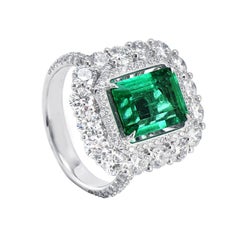 Laviere GIA Certified Emerald and Diamond Ring