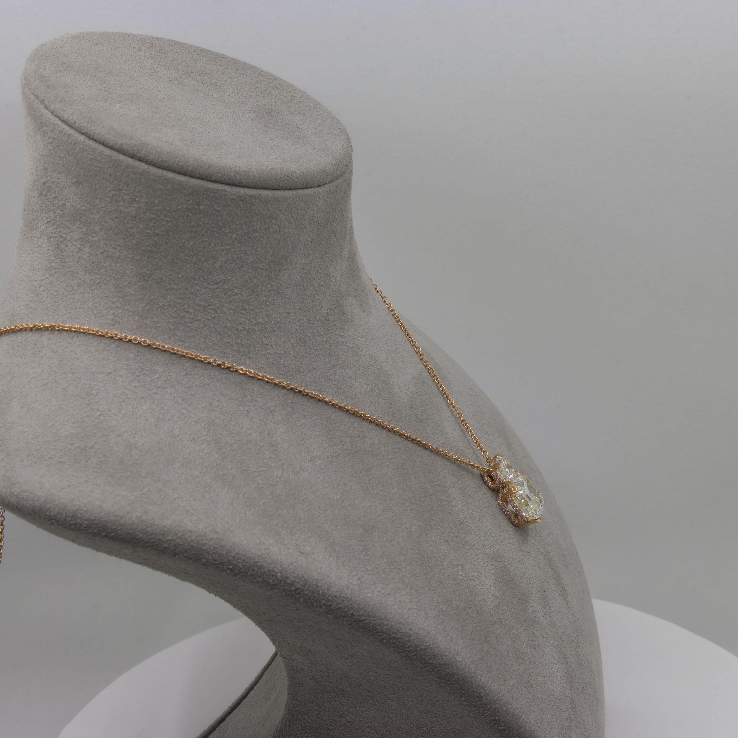 Roman Malakov GIA-zertifizierte 9,26 Karat Diamant-Anhänger-Halskette mit gemischtem Schliff  im Angebot 6