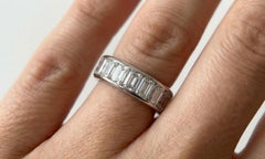 GIA Certified Emerald-Cut 7 Carat Diamond Eternity Band in Platinum