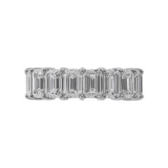 GIA Certified Emerald Cut Anniversary Band in Platinum 10.23 Carat 0.60ct each