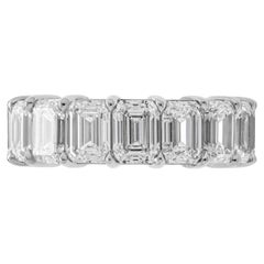 GIA Certified Emerald Cut Anniversary Band in Platinum 11.23 Carat 0.70ct Each
