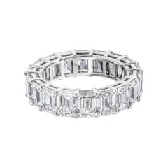 GIA Certified Emerald Cut Anniversary Band in Platinum 9.33 Carat