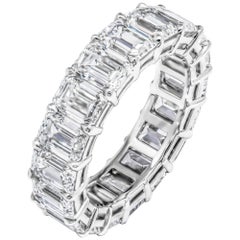 GIA Certified Emerald Cut Anniversary Band in Platinum 9.33 Carat