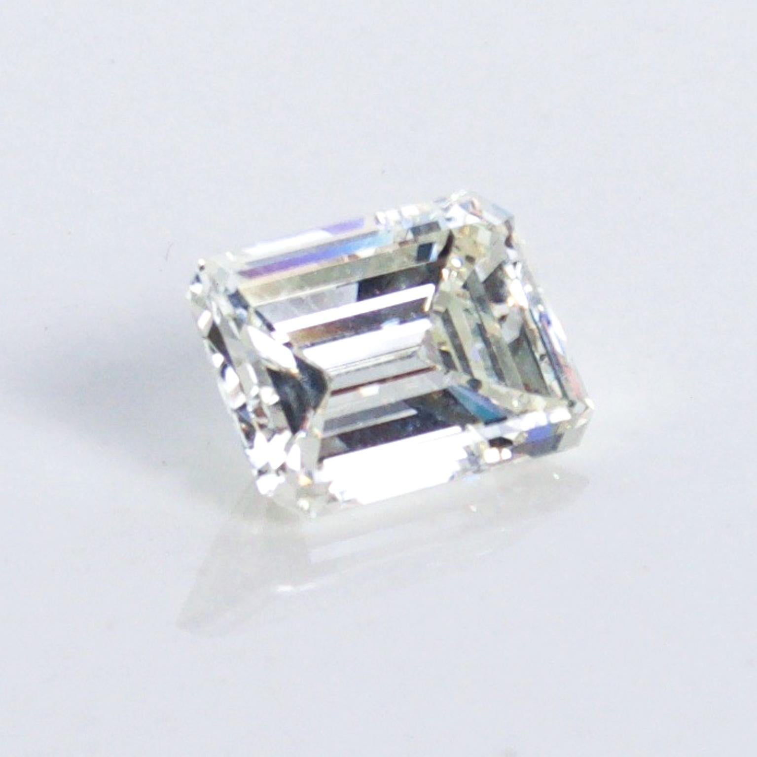 Late 20th Century 1970s Emerald Cut Diamond Engagement Ring 4.08 Carat GIA Certified  For Sale