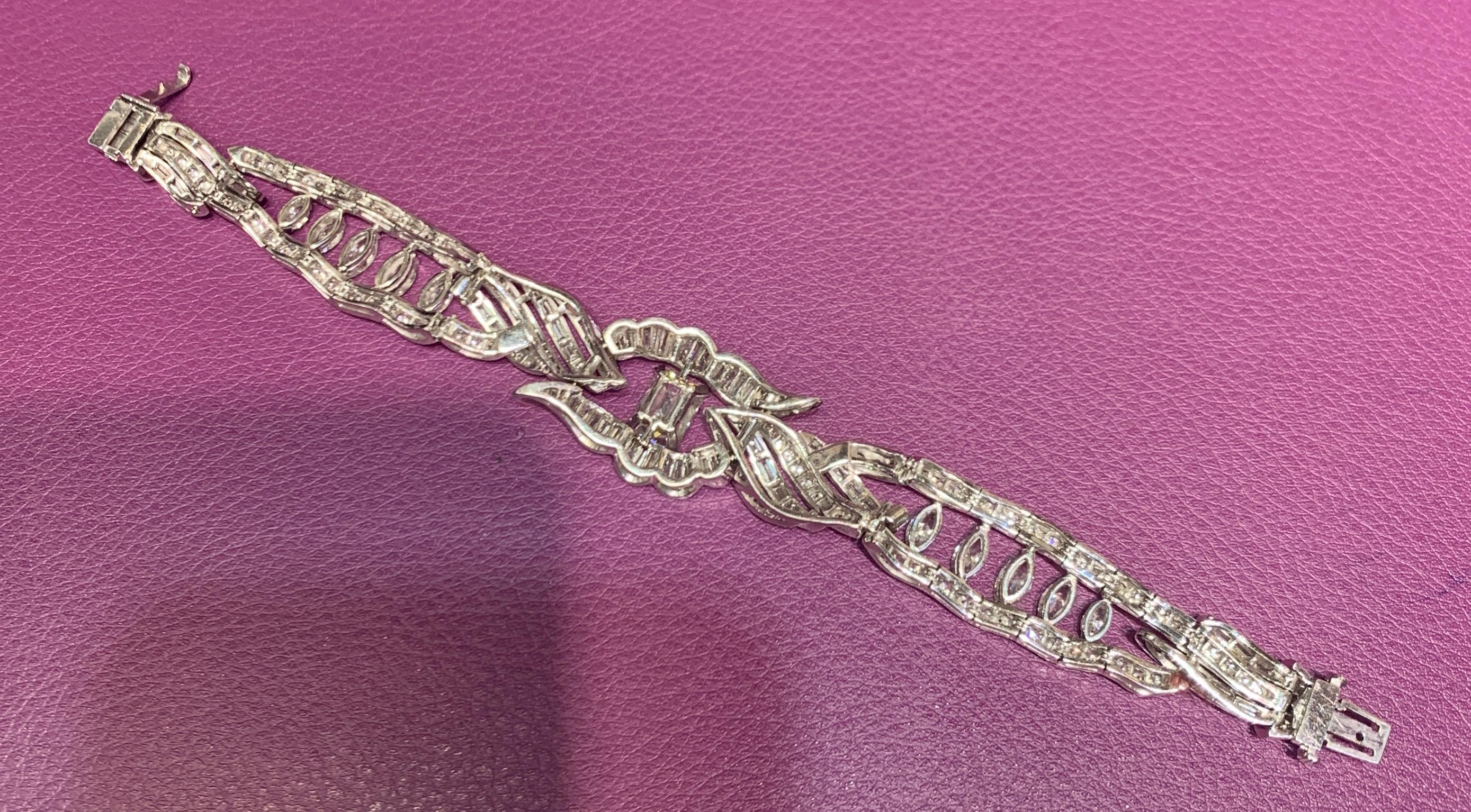 GIA Certified Emerald Cut Diamond Bracelet For Sale 1