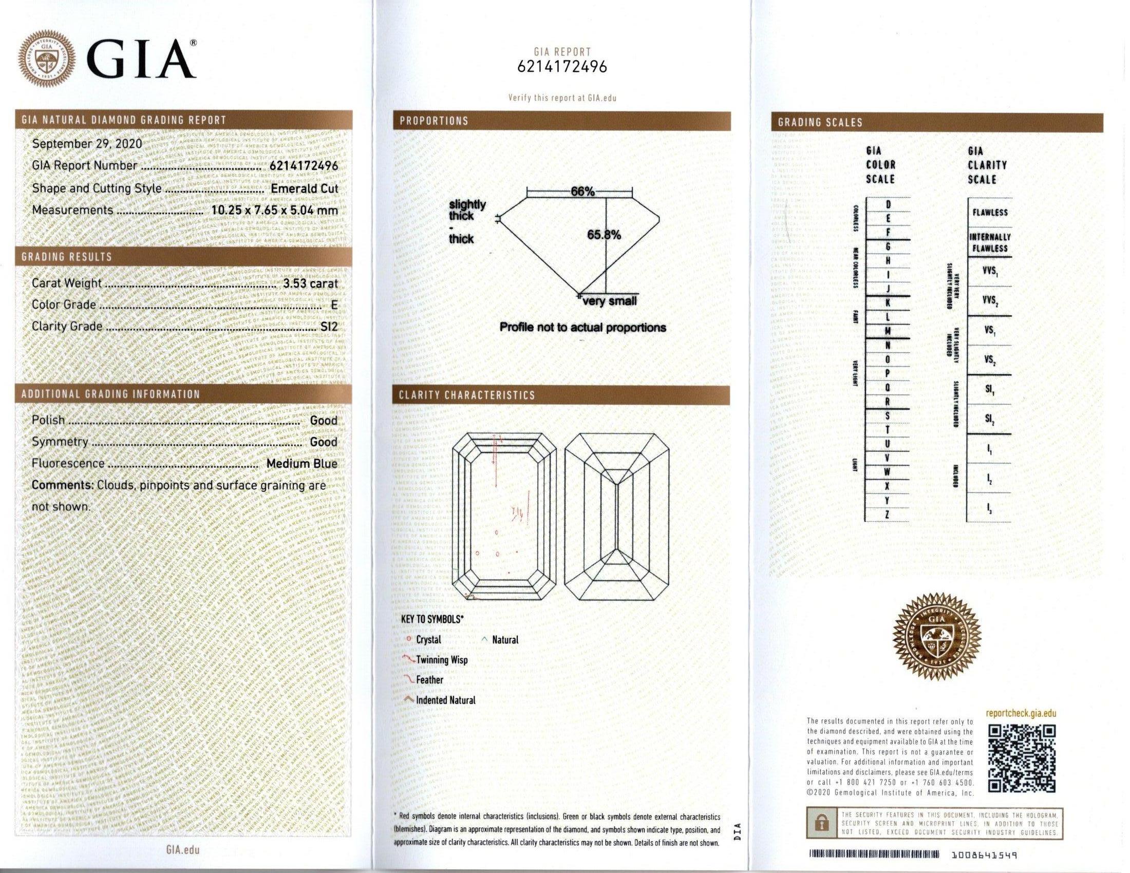 GIA-zertifiziertes Diamantarmband mit Smaragdschliff im Angebot 3