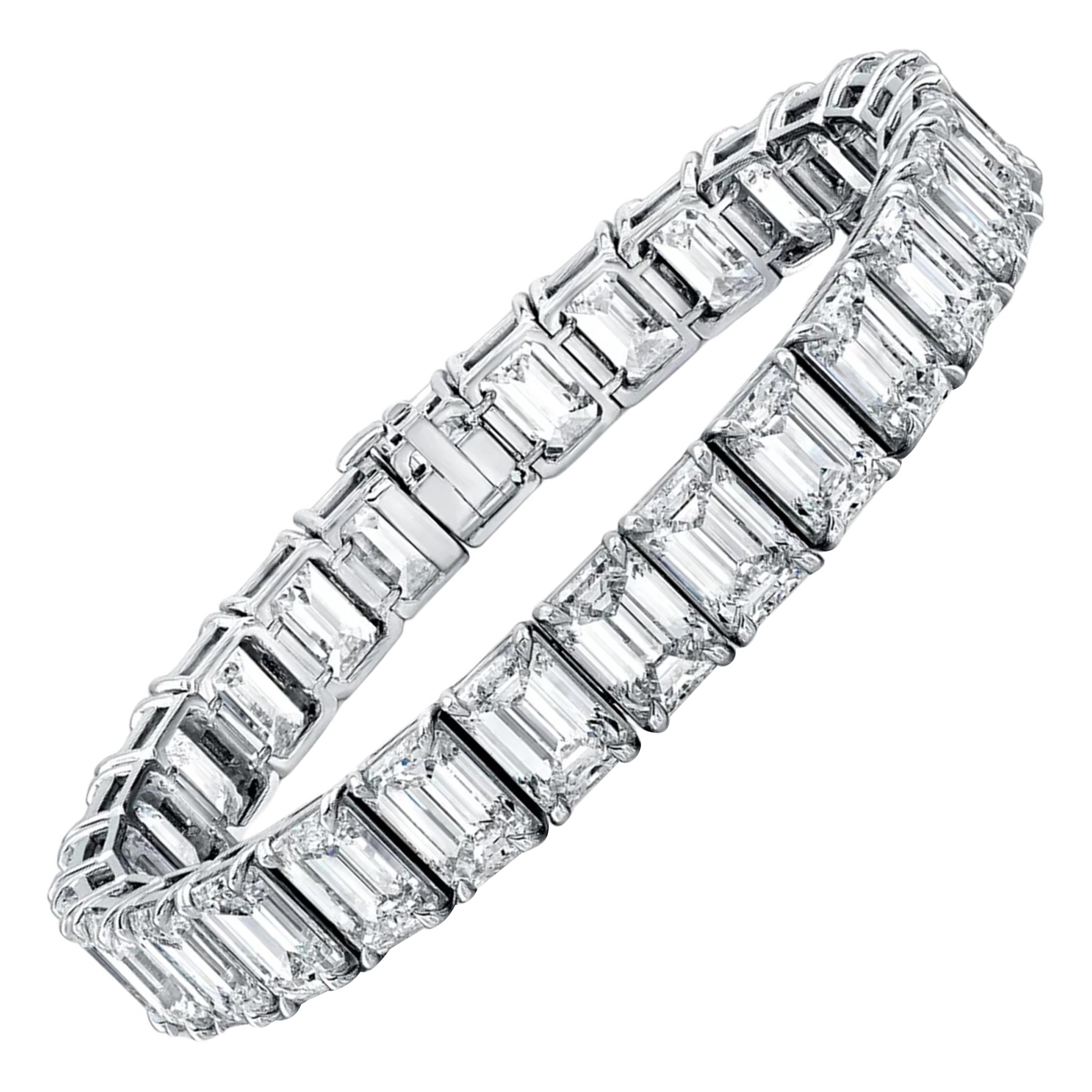 GIA Certified Emerald Cut Diamond Bracelet