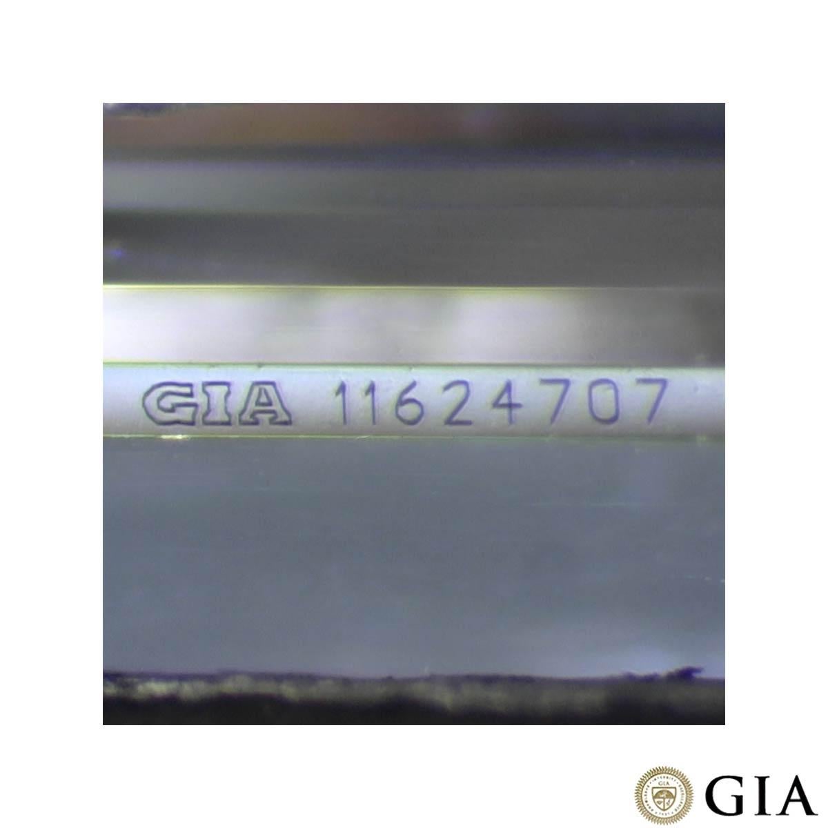 GIA-zertifizierter Verlobungsring mit 0,74 Karat Diamant im Smaragdschliff D/VS2 im Angebot 1