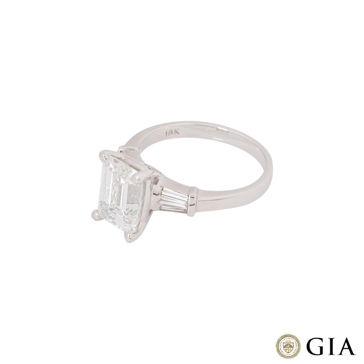 GIA Certified Emerald Cut Diamond Engagement Ring 3.02 Carat 1