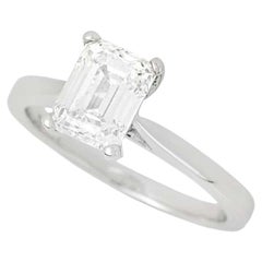 GIA Certified Emerald Cut Diamond Engagement Solitaire Ring 1.50 Carat