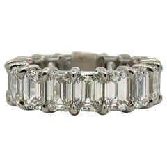 GIA Certified Emerald Cut Diamond Eternity Ring 8.77 CTS D-F IF-VS2 Platinum