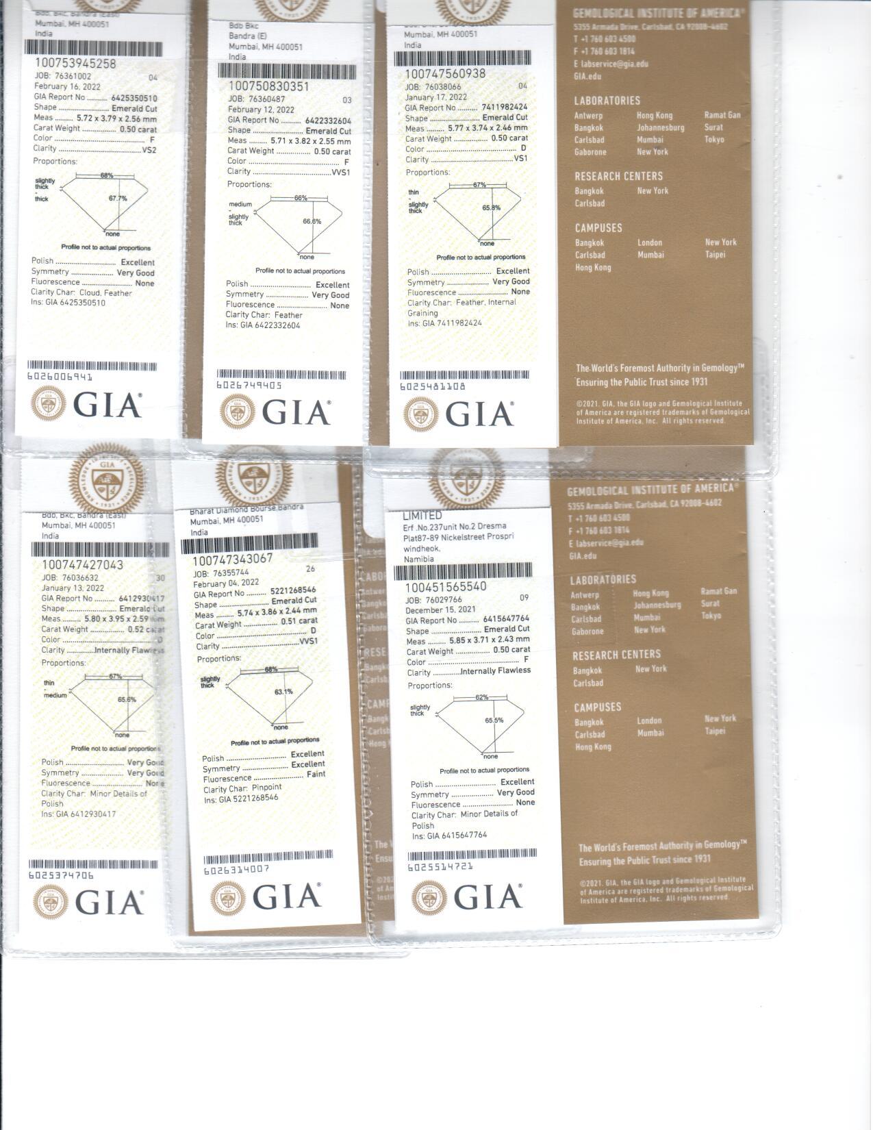 Anello per l'eternità con diamanti taglio smeraldo certificati GIA 9,20 CTS D-F If-VS2 in platino in vendita 3