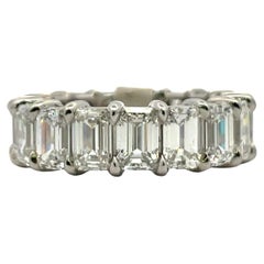 GIA-zertifizierter Smaragdschliff-Diamant-Eternity-Ring 9,20 CTS D-F IF-VS2 Platin 