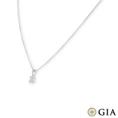 GIA Certified Emerald Cut Diamond Pendant 0.41 Carat E/SI1