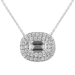 GIA Certified Emerald Cut Diamond Pendant