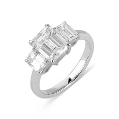 GIA Certified Emerald Cut Diamond Ring, 3.13 Carat
