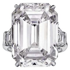 I Flawless GIA Certified 5.50 Carat Ct. Emerald Cut Diamond Solitaire Ring