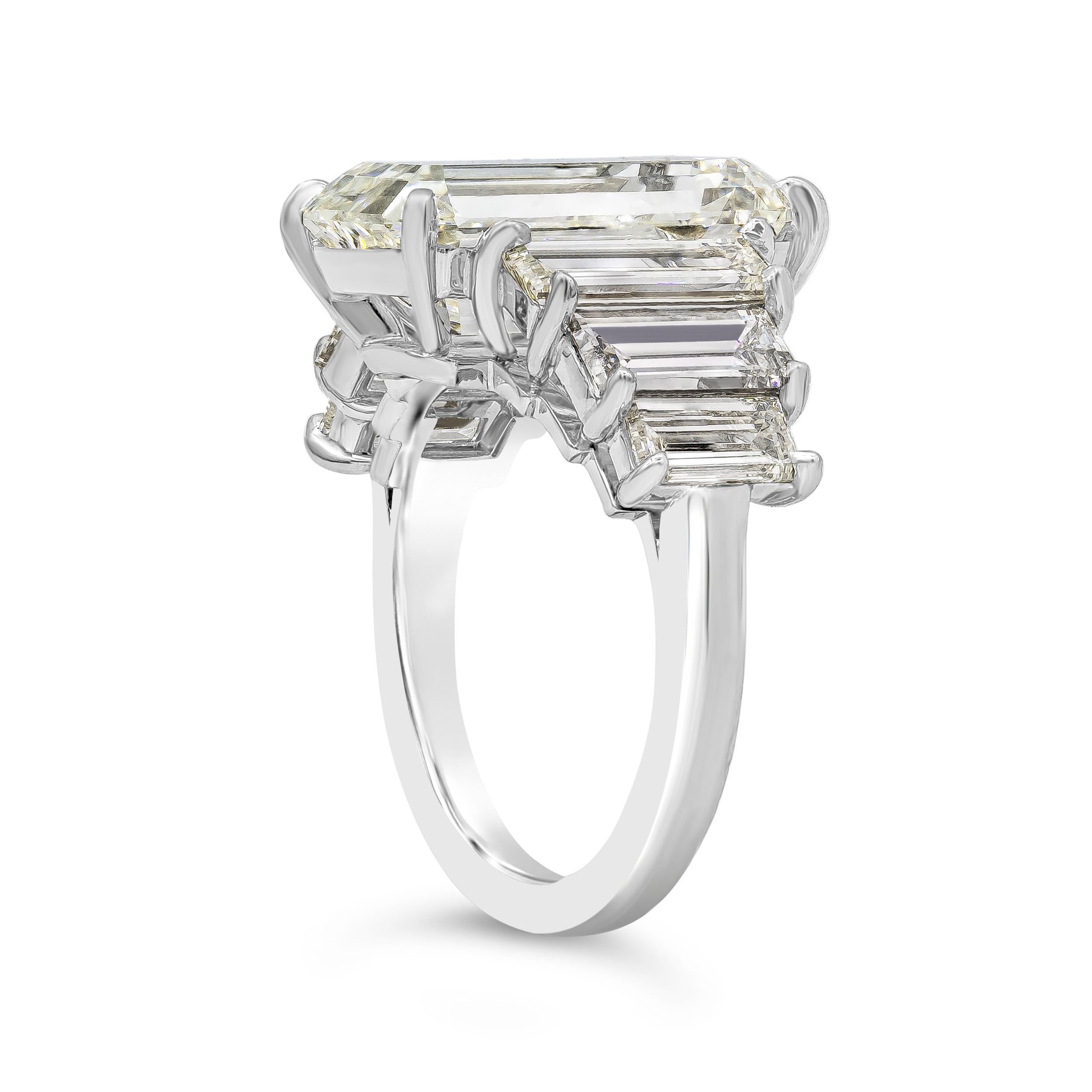 7 stone emerald cut diamond ring