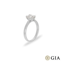 GIA Certified Emerald Cut Diamond Solitaire Engagement Ring 1.25 Carat