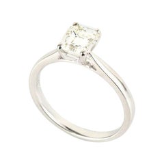 GIA Certified Emerald Cut Diamond Solitaire Engagement Ring 1.25 Carat