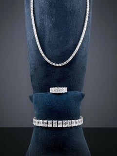 GIA Certified, 1 Carat Each, Emerald Cut Diamond Tennis Bracelet in Platinum