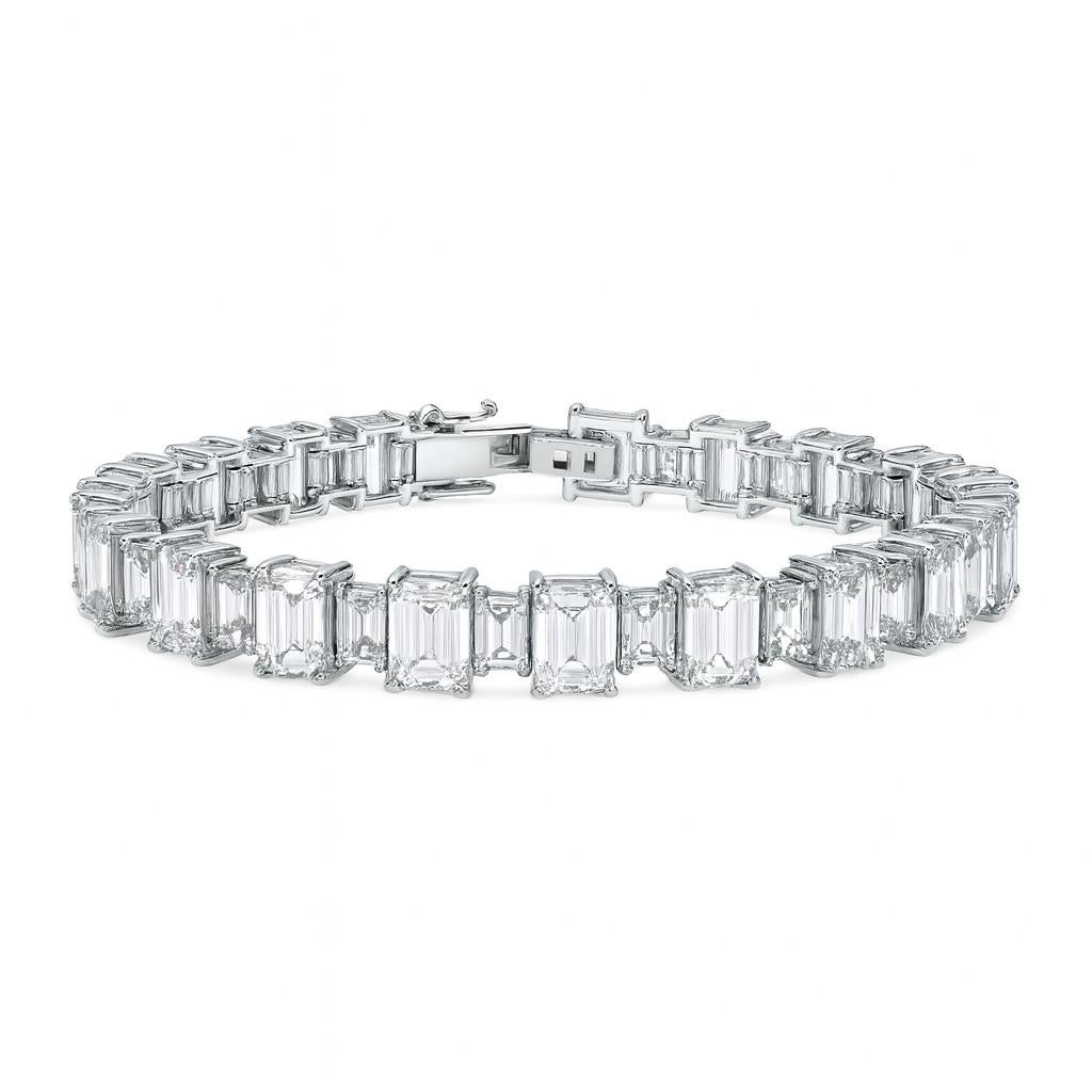 Emerald Cut GIA Certified Emerald-Cut Diamonds, 27 Carats Total For Sale
