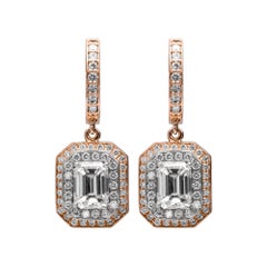 GIA Certified Emerald Cut Drop Earrings