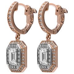 GIA Certified Emerald Cut Drop Earrings