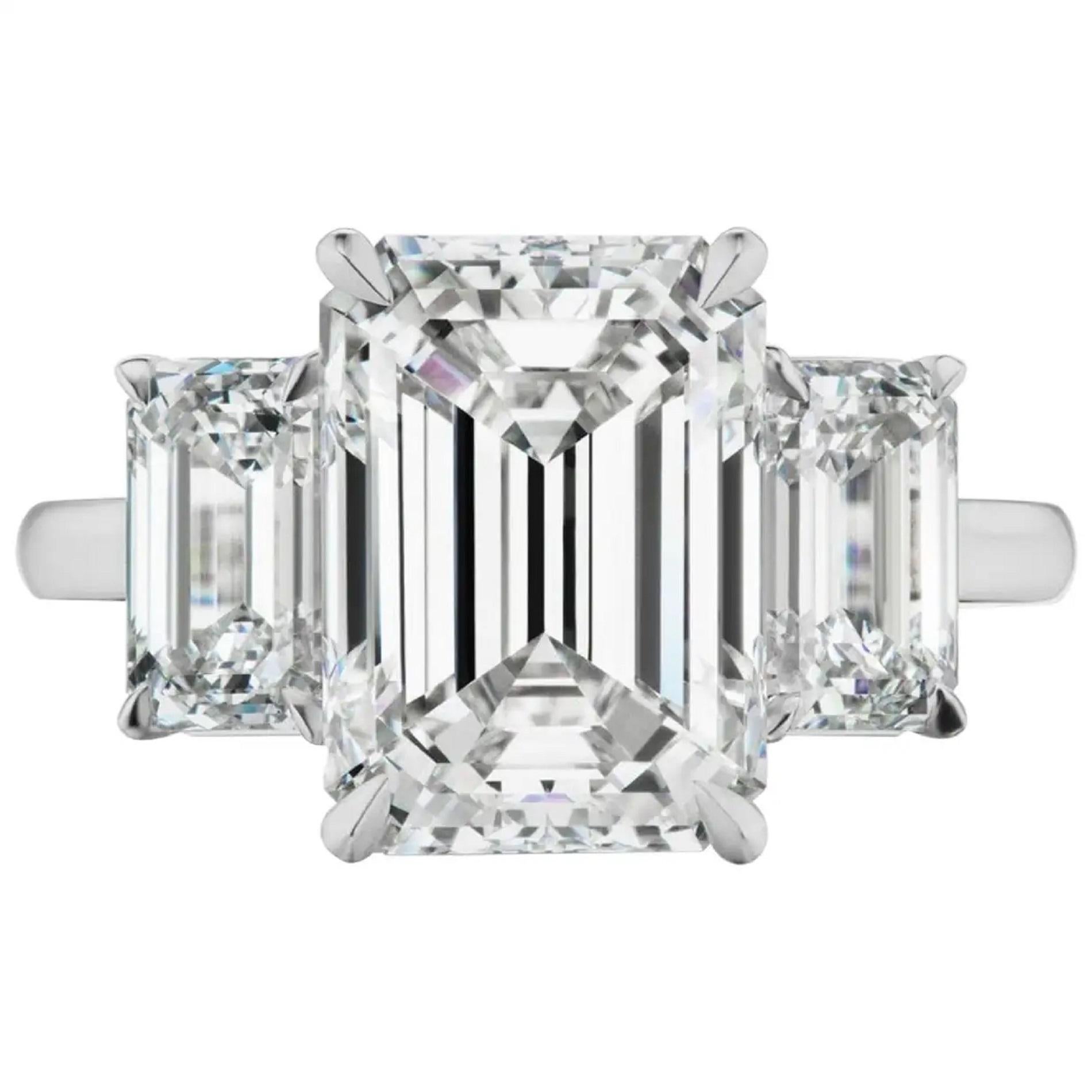An exquisite three stone diamond ring 

