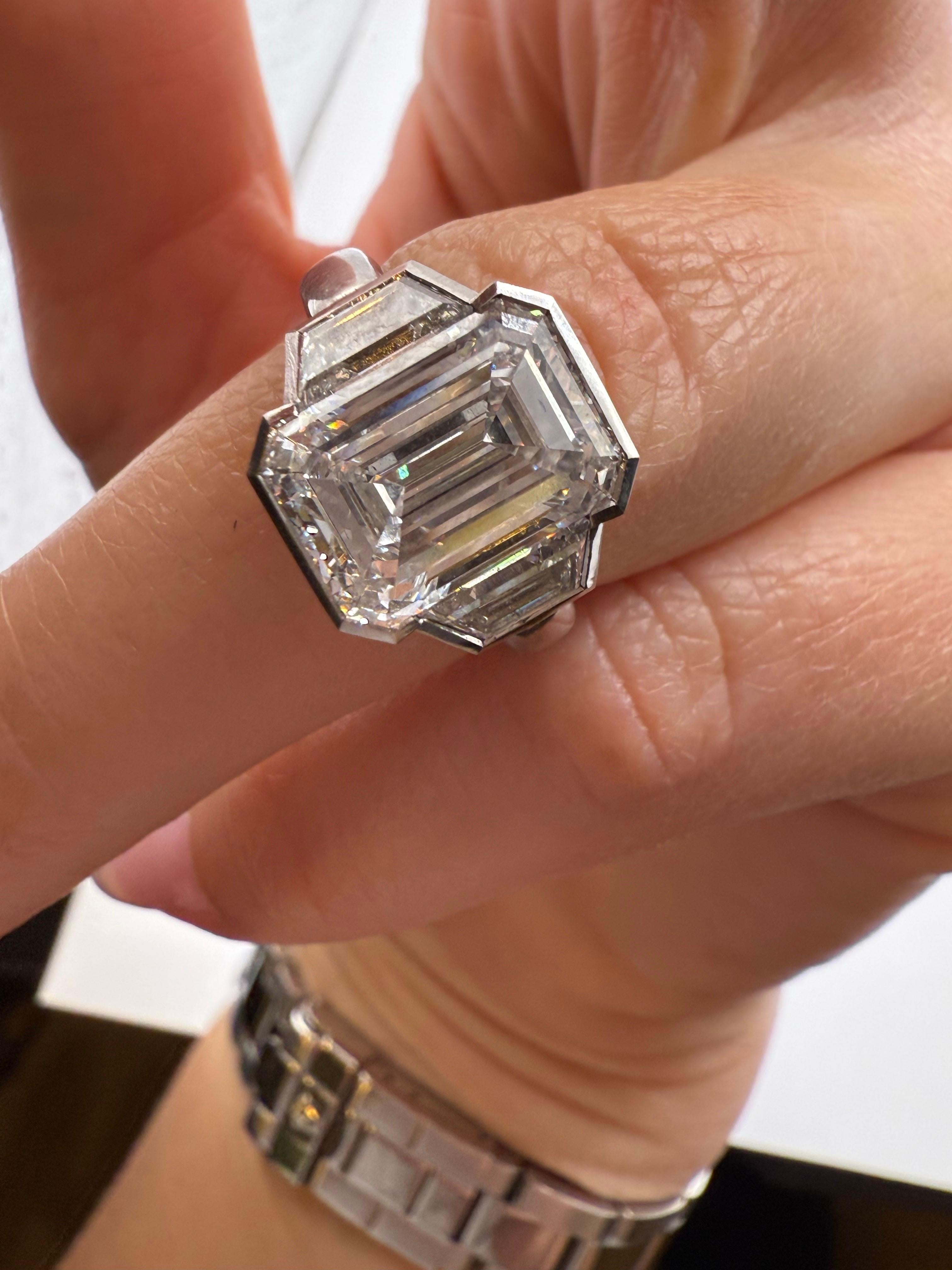 Bague illusion diamant émeraude certifiée GIA, en platine 4 carats Neuf - En vente à Boca Raton, FL