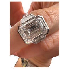 GIA certified emerald diamond illusion ring platinum 4ct