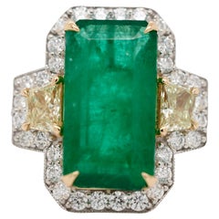 GIA Certified Emerald Platinum Diamond Ring