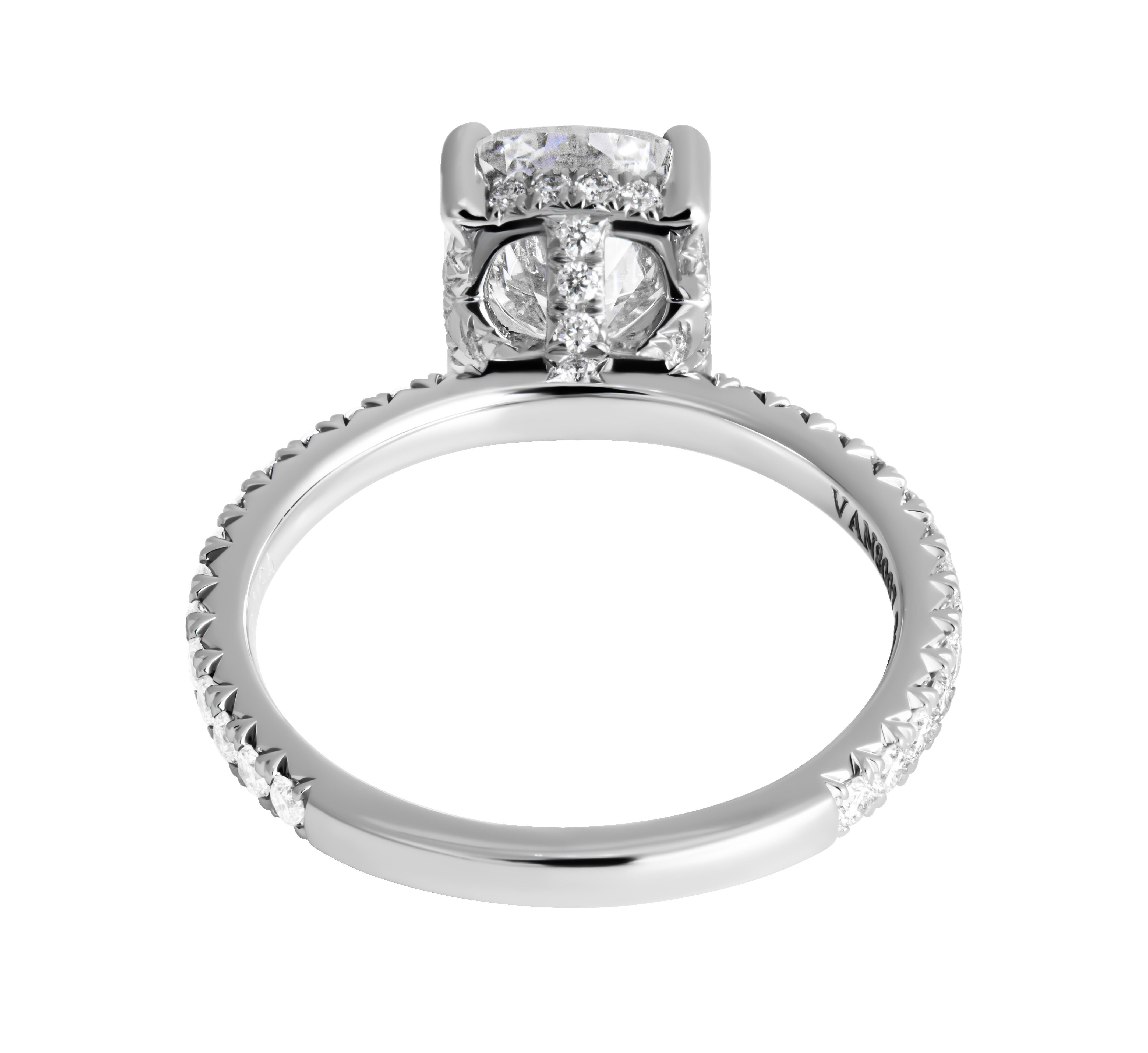 Modern GIA Certified Engagement ring with 2.10ct D VS2 Cushion Diamond For Sale