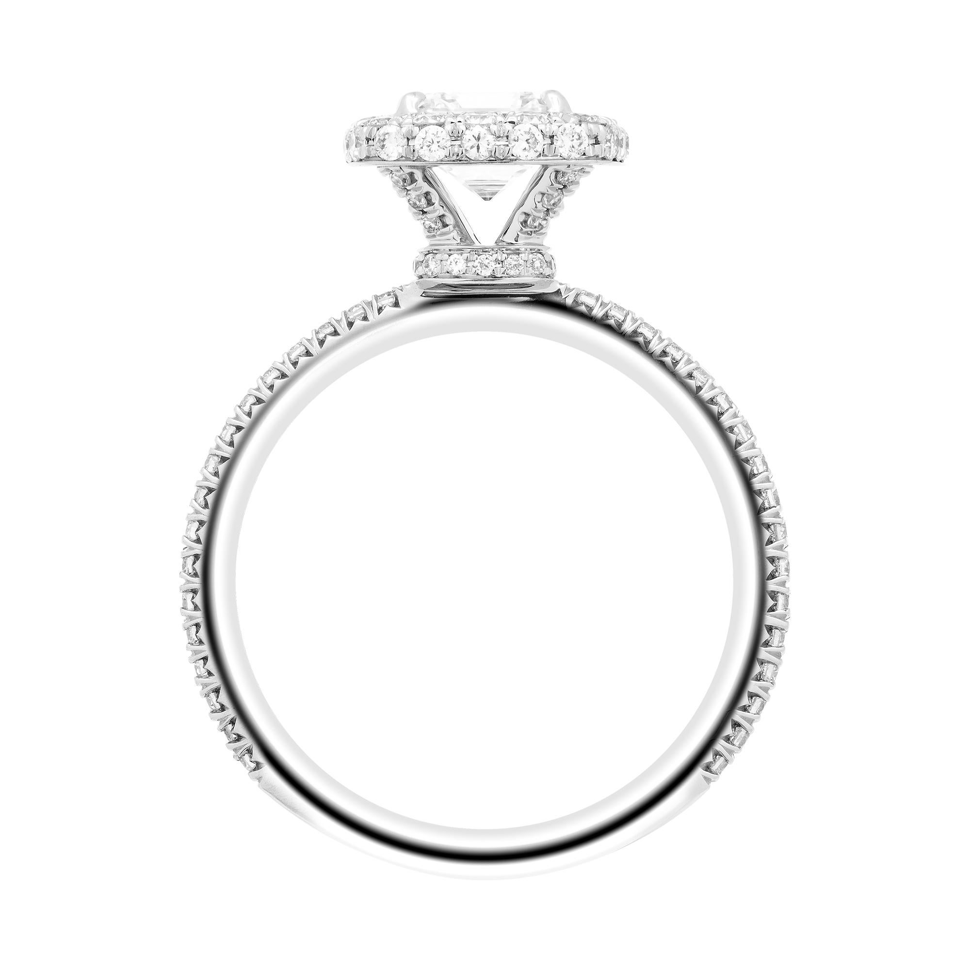 low profile cushion cut engagement ring