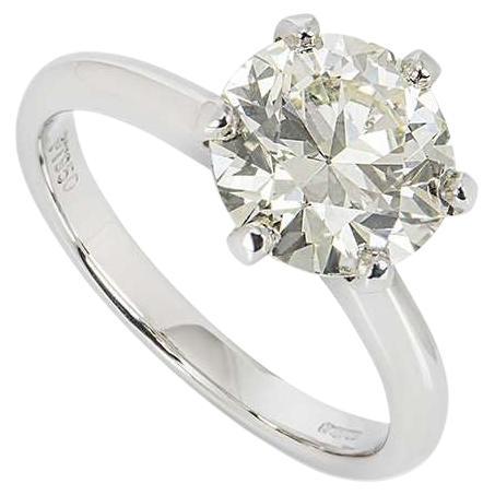 GIA Certified Engagement Round Brilliant Cut Diamond Ring 2.71ct N/VS1 For Sale