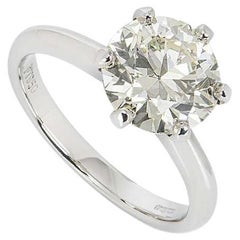 Bague de fiançailles certifiée GIA diamant rond taille brillant 2,71ct N/VS1