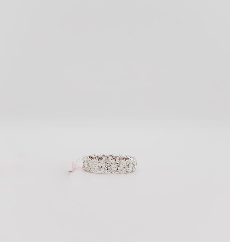 GIA Certified Estate Oval Eternity Band in 18k White Gold For Sale at ...