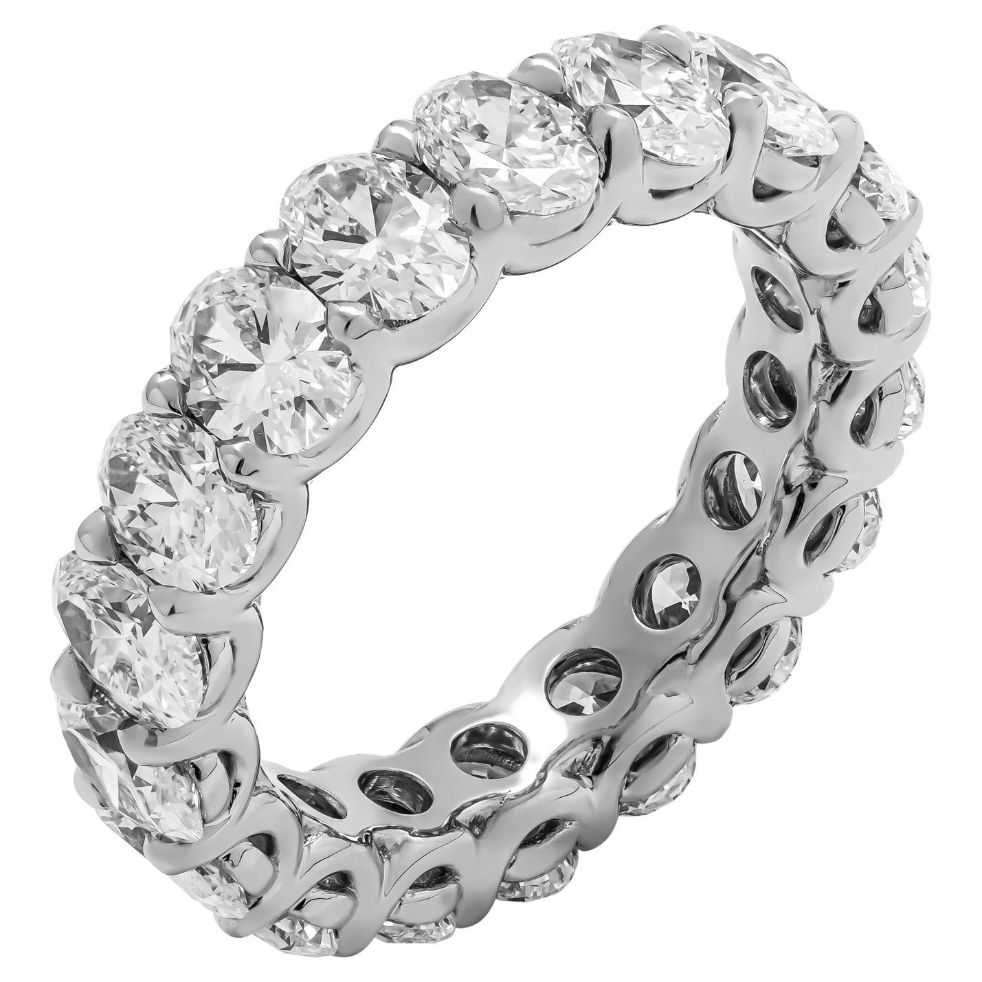 GIA Certified Eternity Band with 5.43 Carat Oval Diamonds