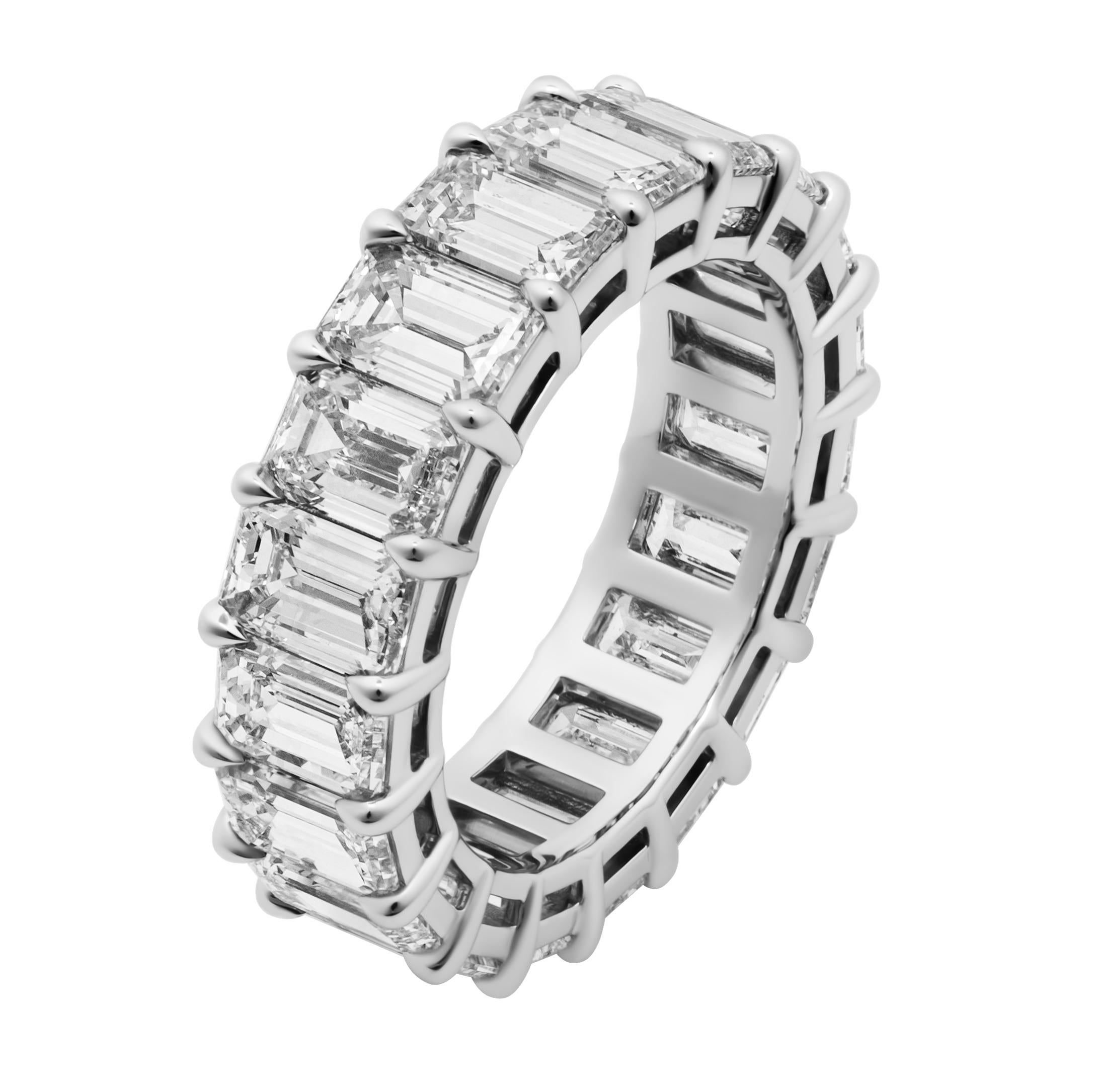 Modern GIA Certified Eternity Band with Emerald Cut Diamonds (0.40 each) For Sale