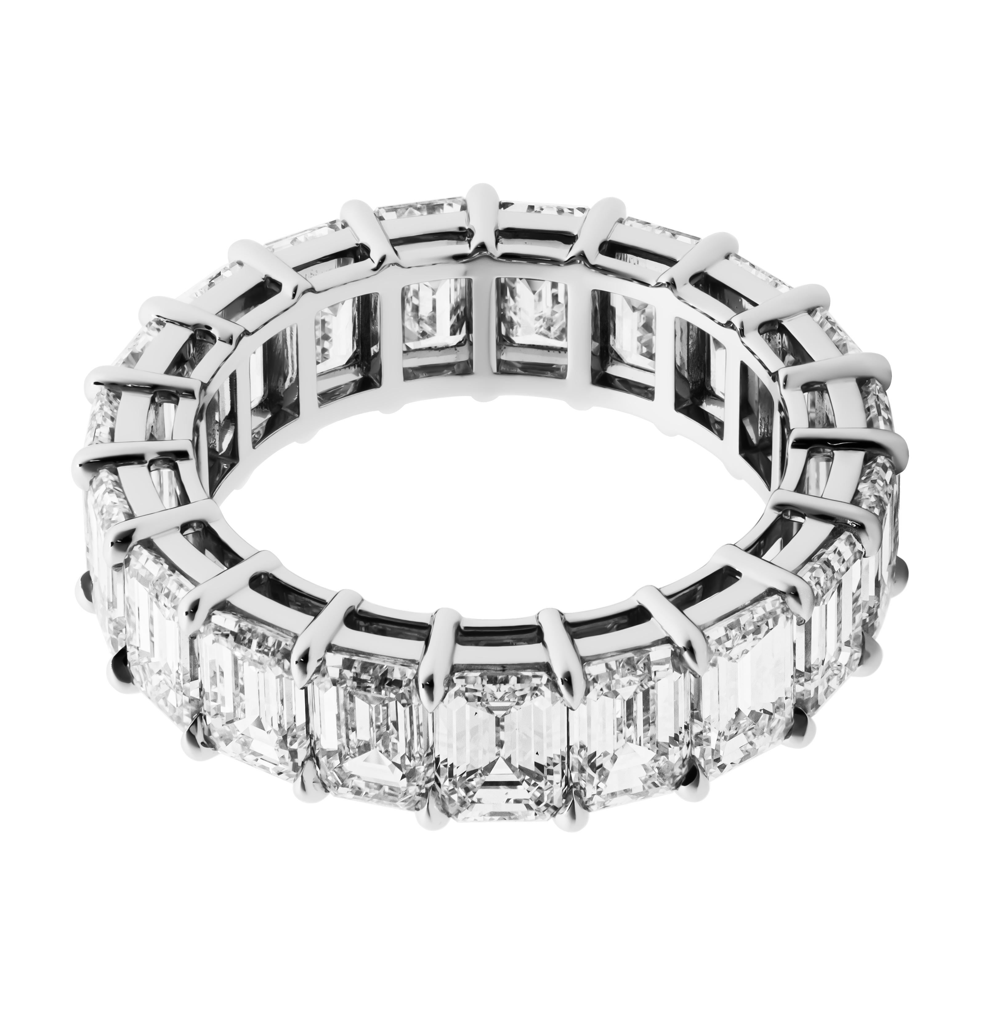 GIA Certified Eternity Band with Emerald Cut Diamonds (0.50 each) In Platinum 
19 GIA Certified diamonds totaling 9.65ct:
0.50ct EMERALD CUT G IF #GIA6481873400 
0.50ct EMERALD CUT F IF #GIA7481750875 
0.51ct EMERALD CUT F VVS1 #GIA6482944295