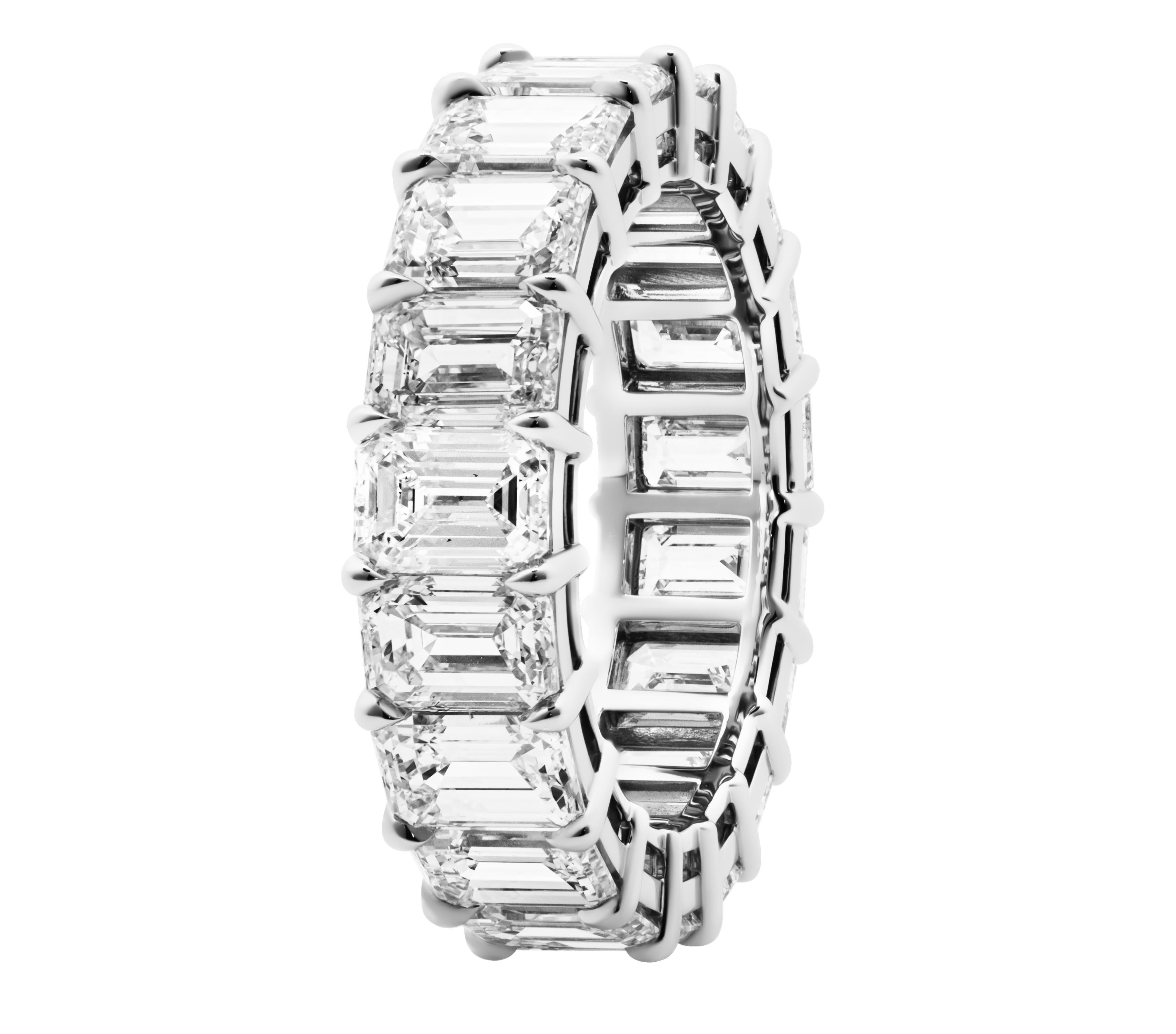 Modern GIA Certified Eternity Band with Emerald Cut Diamonds (0.50 each) For Sale