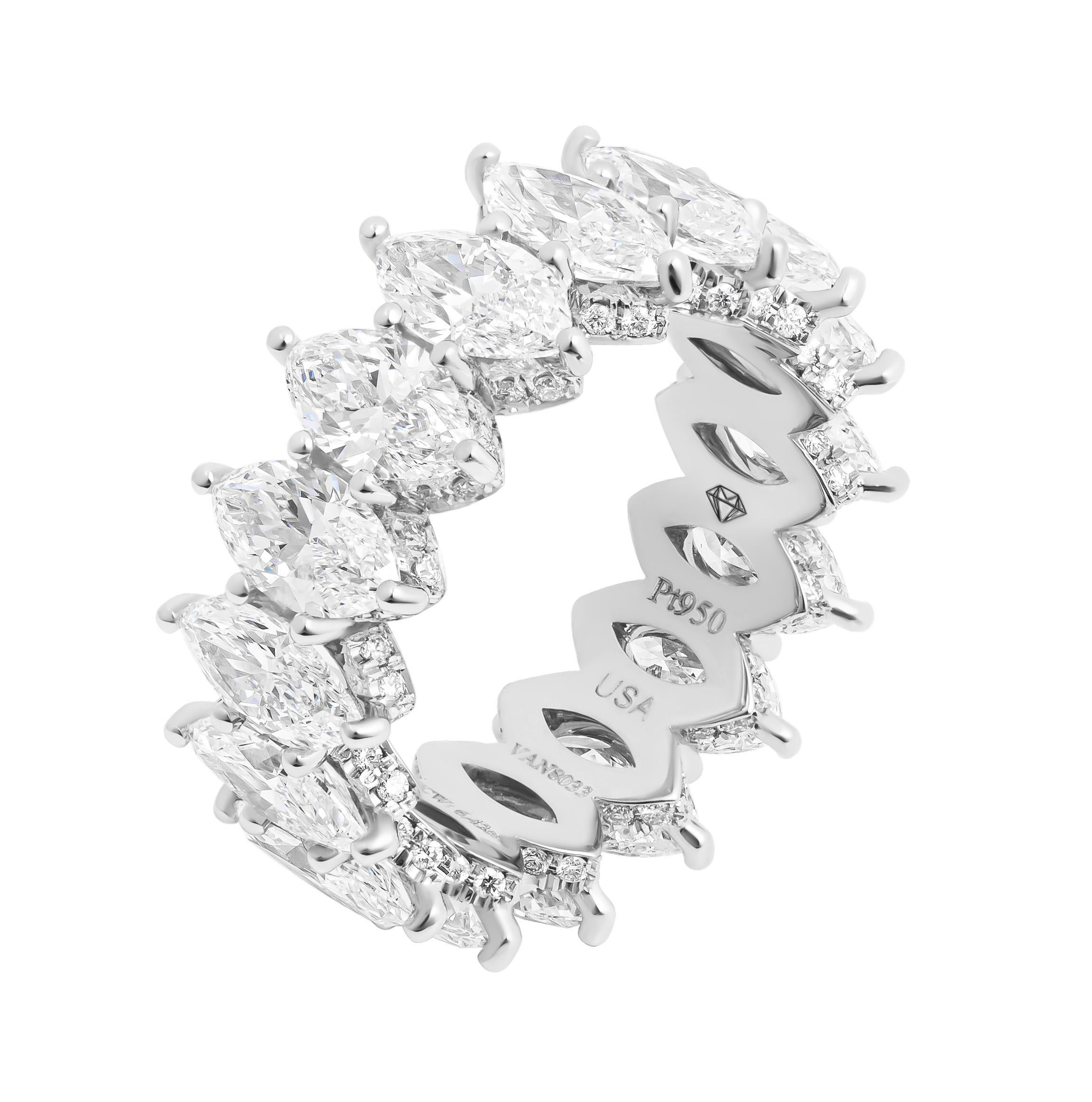 Marquise Cut GIA Certified Eternity Band with Marquee Diamonds For Sale