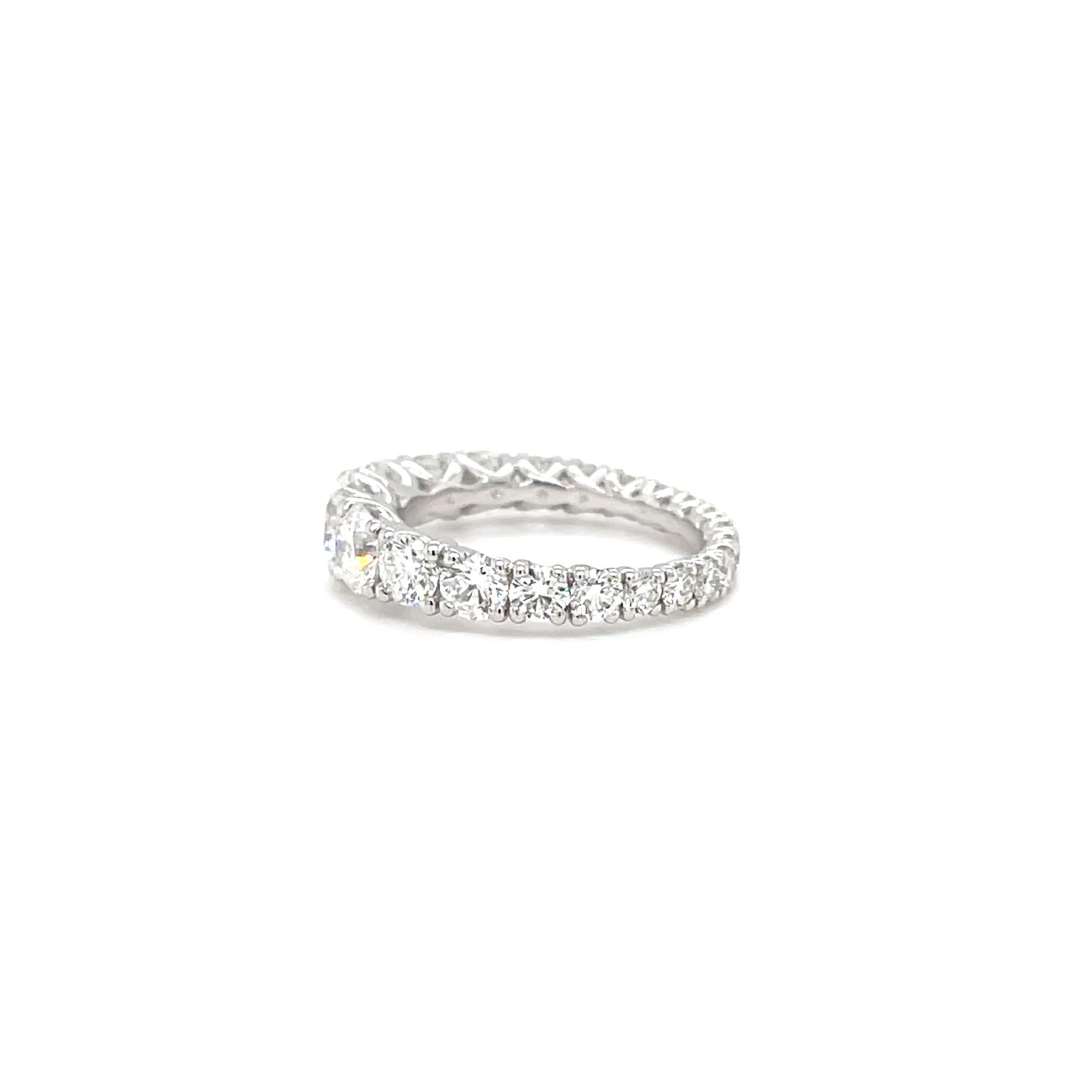 Embrace Everlasting Brilliance: GIA Certified 3.18 CTW Eternity Diamond Ring

This exquisite eternity ring isn't just an adornment; it's a symbol of love and commitment, eternally adorned with the mesmerizing dance of diamonds.

Uniquely Enduring:
