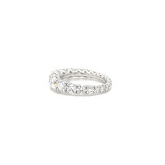 GIA Certified Eternity Diamond Ring 3.18 CTW in 18K White Gold