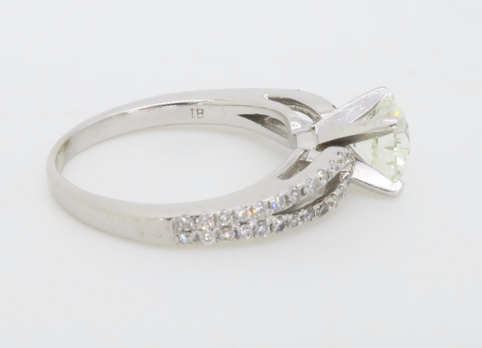 De las mujeres Anillo de compromiso talla excelente certificado GIA de 1,29 TQW en venta