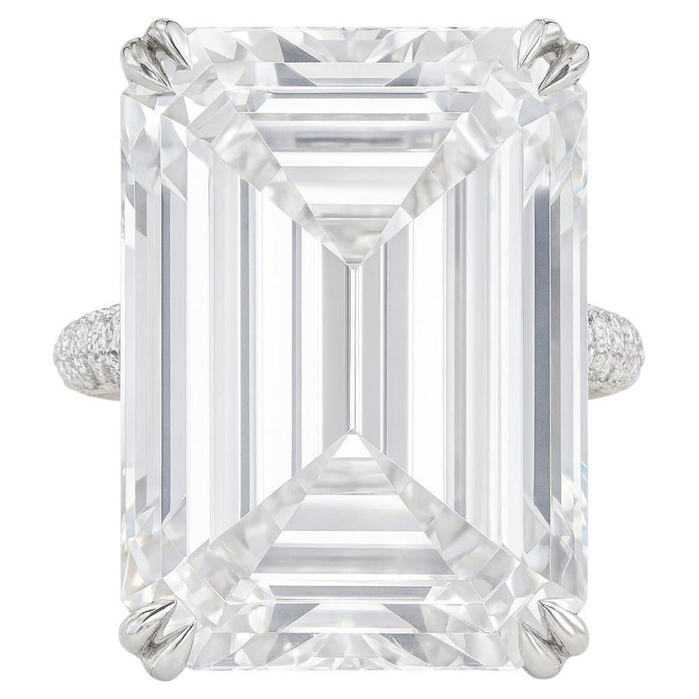 GIA Certified Exceptional 14.11 Carat Emerald Cut Diamond Ring