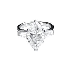GIA Certified Exquisite 4.02 ct Natural Marquise Diamond Ring