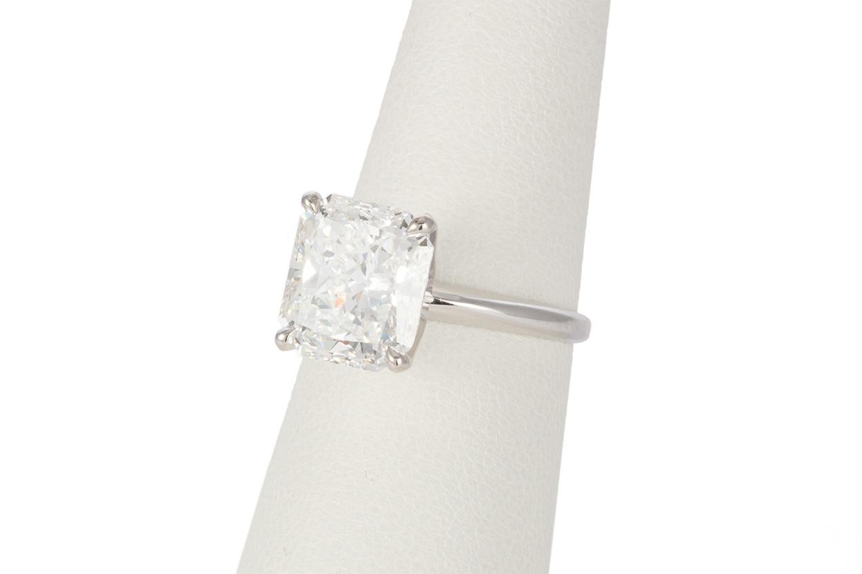 Radiant Cut GIA Certified F/VS2 14 Karat Gold and Radiant Diamond Solitaire Ring 5.05 Carat