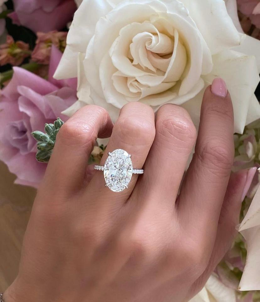 GIA zertifiziert  6,00 Karat F/VS2 Ovalschliff  Solitär-Ring mit natürlichem Diamant 18 Karat Gold Damen im Angebot
